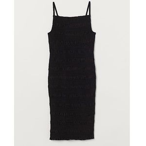 BNWT H&M Smocked Mini Dress, Small/Black